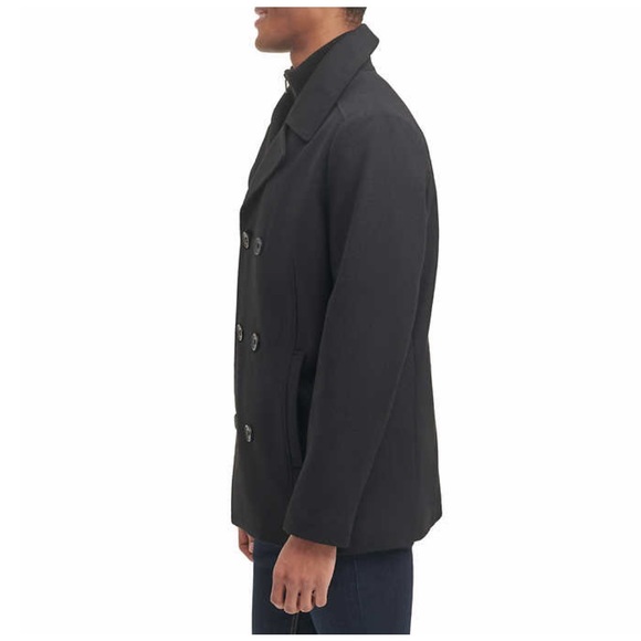 Kenneth Cole Men's Wool Blend Peacoat, Black - Picture 3 of 4